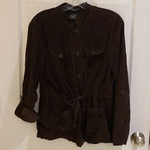 French Cuff Chocolate Corduroy Button Down Jacket